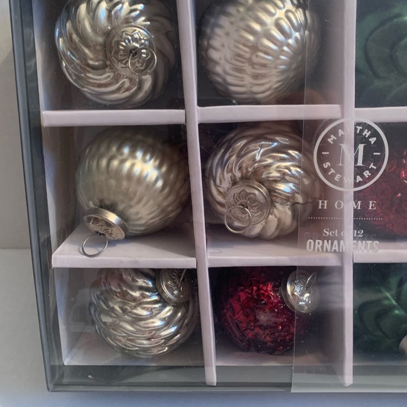 Martha Stewart Ornaments 12 Mercury Glass Embellished Christmas Ornaments - Picture 4 of 5